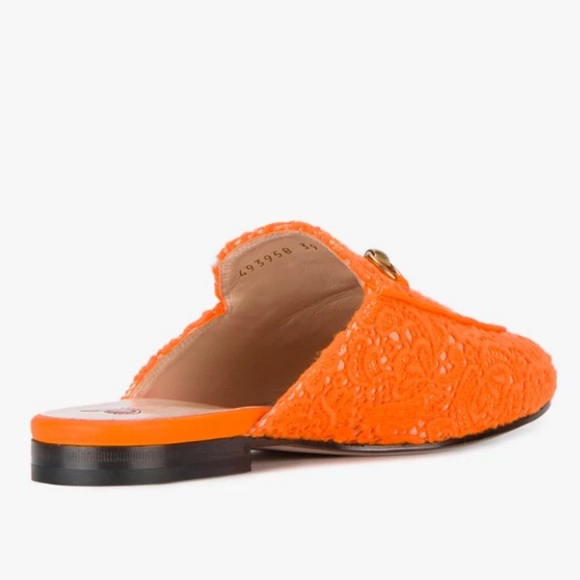 Gucci orange princetown lace mules NWB 39 - Picture 4 of 9